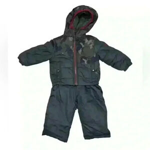 RM 1958  Toddler Boy Snow Puffer Jacket and Snow Bib‎ Snow Pants 12 months